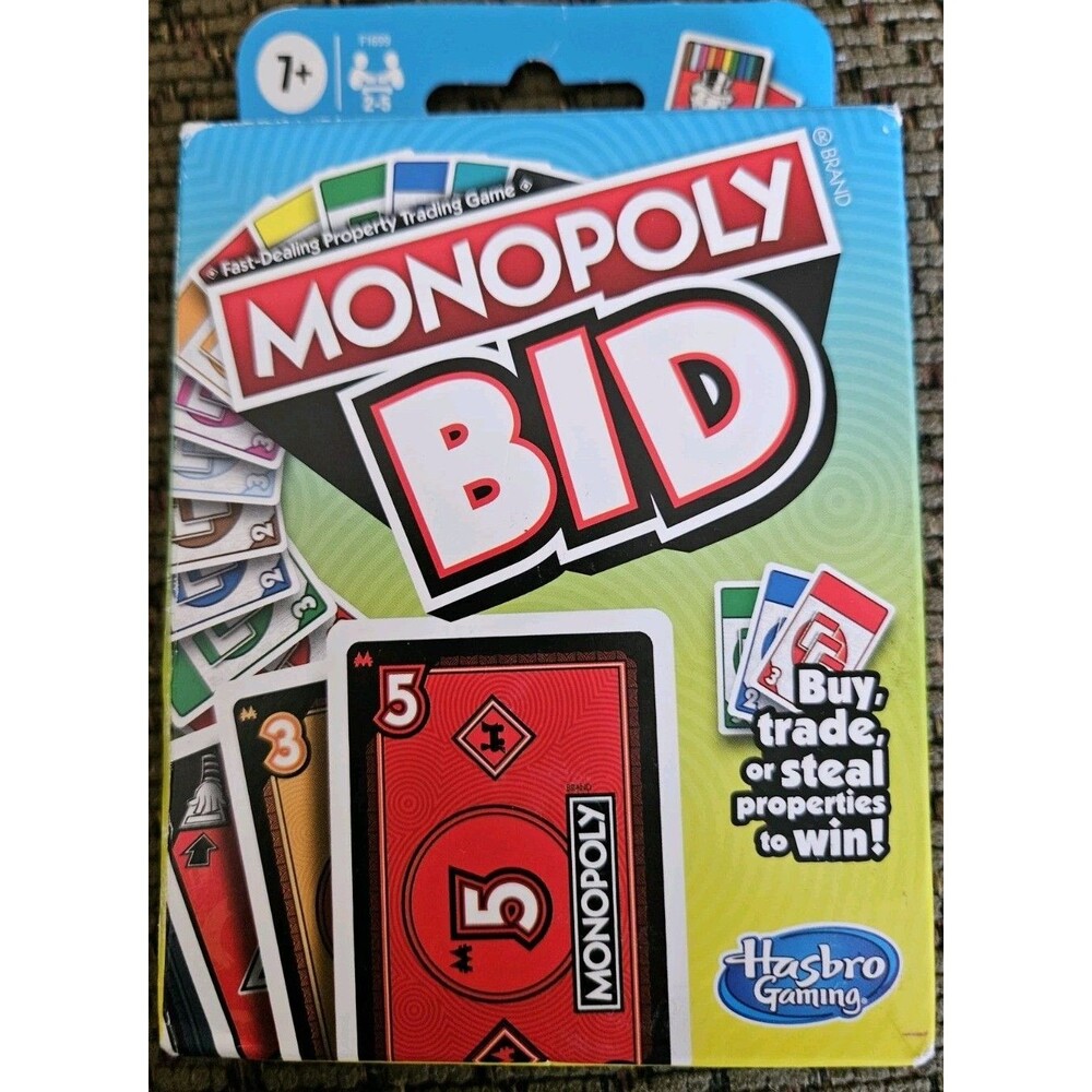 Monopoly Bid Game, Quick-Playing Card Game for 2-5 Players, Families... Hasbro
